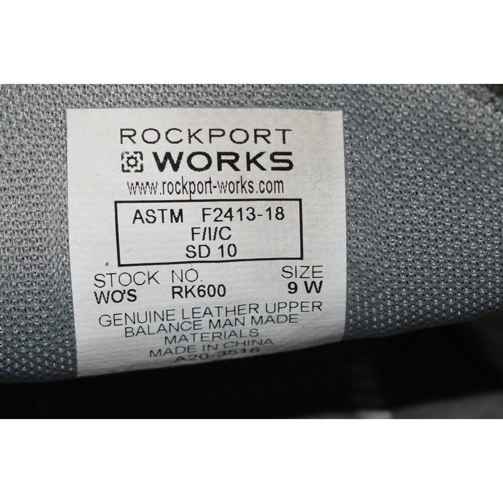 Rockport Works RK600 Women's 9 W Black Leather Safety Toe Loafers Slip Resistant - Picture 11 of 11